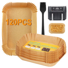 Load image into Gallery viewer, 100pcs Air Fryer Liners for Ninja Dual, Air Fryer AF300UK AF400UK Accessories, Disposable Airfryer Parchment Paper Liners, Compatible with Ninja, Breville, Tower &amp; Other Dual Zone Fryers