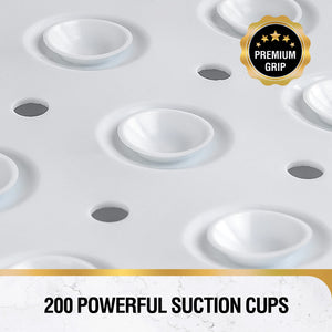 Non Slip Bath Mat for Tub, 101 x 40cm Extra Long Shower Mat Anti Mould, Machine Washable Bathroom Bathtub Mat with Suction Cups and Drain Holes, Soft on Feet, Clear
