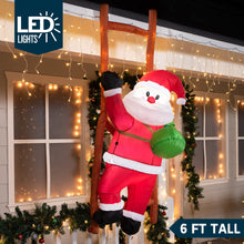 Load image into Gallery viewer, Inflatable Hanging Christmas Decoration, 1.8 m, Climbing Santa Claus with Built-in LED, for Christmas Party, Indoor, Outdoor, Garden, Lawn