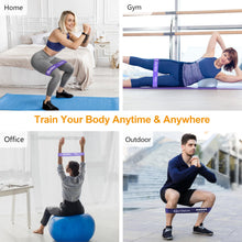 Load image into Gallery viewer, Gritin Resistance Bands, Set of 5 Skin-Friendly Resistance Fitness Exercise Loop Bands with 5 Different Strength Levels - Carrying Case Included - Ideal for Home, Gym, Yoga, Training