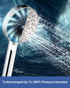 Shower Head, Magichome High Pressure Shower Head with 5 Spray Modes, Turbocharged Design Powerful Shower Heads for Low Water Pressure