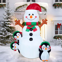 Load image into Gallery viewer, 6 FT Christmas Inflatable Stacked Snowman with Build-in LEDs Blow Up Inflatables for Xmas Party, Home Indoor Outdoor Yard Garden Lawn Winter Décor