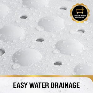 Non Slip Bath Mat for Tub, 101 x 40cm Extra Long Shower Mat Anti Mould, Machine Washable Bathroom Bathtub Mat with Suction Cups and Drain Holes, Soft on Feet, Clear