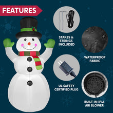 Load image into Gallery viewer, 6 FT Christmas Inflatable Stacked Snowman with Build-in LEDs Blow Up Inflatables for Xmas Party, Home Indoor Outdoor Yard Garden Lawn Winter Décor