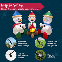 Load image into Gallery viewer, 6 FT Christmas Inflatable Stacked Snowman with Build-in LEDs Blow Up Inflatables for Xmas Party, Home Indoor Outdoor Yard Garden Lawn Winter Décor