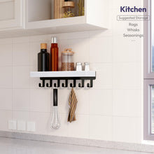 Load image into Gallery viewer, SWTYMIKI Key Holder with Wood Tray and 6 Hooks, Wall Mounted Key Racks, Key Hangers Home Decor Key Rack Mail Organizer for Hallway, Entryway, Bedroom, Mudroom, Office