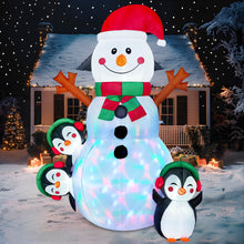 Load image into Gallery viewer, 6 FT Christmas Inflatable Stacked Snowman with Build-in LEDs Blow Up Inflatables for Xmas Party, Home Indoor Outdoor Yard Garden Lawn Winter Décor