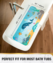 Load image into Gallery viewer, Non Slip Bath Mat for Tub, 101 x 40cm Extra Long Shower Mat Anti Mould, Machine Washable Bathroom Bathtub Mat with Suction Cups and Drain Holes, Soft on Feet, Clear