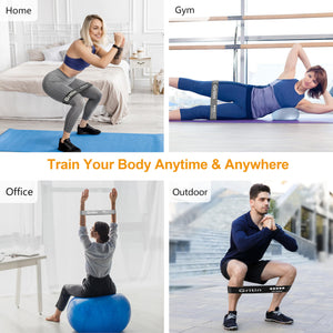 Gritin Resistance Bands, Set of 5 Skin-Friendly Resistance Fitness Exercise Loop Bands with 5 Different Strength Levels - Carrying Case Included - Ideal for Home, Gym, Yoga, Training