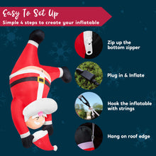 Load image into Gallery viewer, Inflatable Hanging Christmas Decoration, 1.8 m, Climbing Santa Claus with Built-in LED, for Christmas Party, Indoor, Outdoor, Garden, Lawn