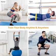 Load image into Gallery viewer, Gritin Resistance Bands, Set of 5 Skin-Friendly Resistance Fitness Exercise Loop Bands with 5 Different Strength Levels - Carrying Case Included - Ideal for Home, Gym, Yoga, Training