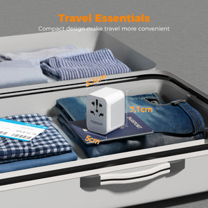 Universal Travel Adapter Worldwide with 2 USB C and 2 USB A Ports, Universal Plug Adaptor UK to World, International Adapter for EU, USA, UK, Australia, Thailand etc. not a Voltage Converter