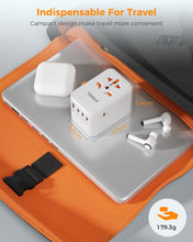 Load image into Gallery viewer, Universal Travel Adapter Worldwide with 2 USB C and 2 USB A Ports, Universal Plug Adaptor UK to World, International Adapter for EU, USA, UK, Australia, Thailand etc. not a Voltage Converter