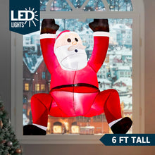 Load image into Gallery viewer, Inflatable Hanging Christmas Decoration, 1.8 m, Climbing Santa Claus with Built-in LED, for Christmas Party, Indoor, Outdoor, Garden, Lawn