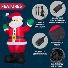 Load image into Gallery viewer, Inflatable Hanging Christmas Decoration, 1.8 m, Climbing Santa Claus with Built-in LED, for Christmas Party, Indoor, Outdoor, Garden, Lawn