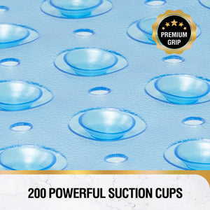 Non Slip Bath Mat for Tub, 101 x 40cm Extra Long Shower Mat Anti Mould, Machine Washable Bathroom Bathtub Mat with Suction Cups and Drain Holes, Soft on Feet, Clear