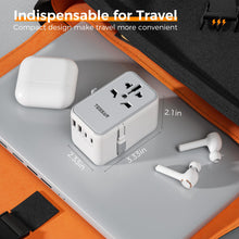 Load image into Gallery viewer, Universal Travel Adapter Worldwide with 2 USB C and 2 USB A Ports, Universal Plug Adaptor UK to World, International Adapter for EU, USA, UK, Australia, Thailand etc. not a Voltage Converter