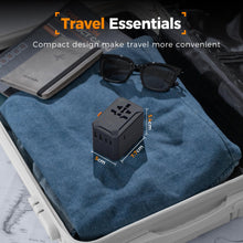 Load image into Gallery viewer, Universal Travel Adapter Worldwide with 2 USB C and 2 USB A Ports, Universal Plug Adaptor UK to World, International Adapter for EU, USA, UK, Australia, Thailand etc. not a Voltage Converter