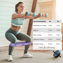 Load image into Gallery viewer, Gritin Resistance Bands, Set of 5 Skin-Friendly Resistance Fitness Exercise Loop Bands with 5 Different Strength Levels - Carrying Case Included - Ideal for Home, Gym, Yoga, Training