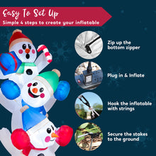 Load image into Gallery viewer, 6 FT Christmas Inflatable Stacked Snowman with Build-in LEDs Blow Up Inflatables for Xmas Party, Home Indoor Outdoor Yard Garden Lawn Winter Décor