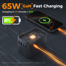 Load image into Gallery viewer, Universal Travel Adapter Worldwide with 2 USB C and 2 USB A Ports, Universal Plug Adaptor UK to World, International Adapter for EU, USA, UK, Australia, Thailand etc. not a Voltage Converter