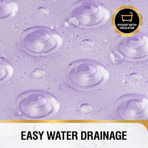 Non Slip Bath Mat for Tub, 101 x 40cm Extra Long Shower Mat Anti Mould, Machine Washable Bathroom Bathtub Mat with Suction Cups and Drain Holes, Soft on Feet, Clear