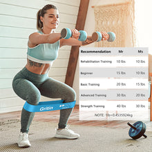 Load image into Gallery viewer, Gritin Resistance Bands, Set of 5 Skin-Friendly Resistance Fitness Exercise Loop Bands with 5 Different Strength Levels - Carrying Case Included - Ideal for Home, Gym, Yoga, Training