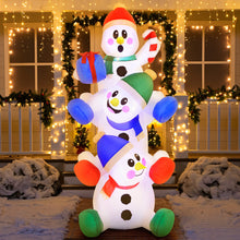 Load image into Gallery viewer, 6 FT Christmas Inflatable Stacked Snowman with Build-in LEDs Blow Up Inflatables for Xmas Party, Home Indoor Outdoor Yard Garden Lawn Winter Décor