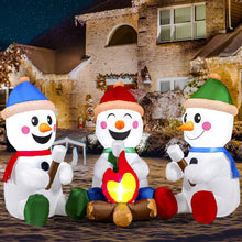 Load image into Gallery viewer, 6 FT Christmas Inflatable Stacked Snowman with Build-in LEDs Blow Up Inflatables for Xmas Party, Home Indoor Outdoor Yard Garden Lawn Winter Décor