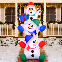Load image into Gallery viewer, 6 FT Christmas Inflatable Stacked Snowman with Build-in LEDs Blow Up Inflatables for Xmas Party, Home Indoor Outdoor Yard Garden Lawn Winter Décor