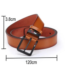 Load image into Gallery viewer, Men's PU Leather Alloy Pin Square Buckle Belt BusinessLeisure Belts 2023 Fashion Black Coffee Brown WaistBelts for Men