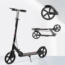 Load image into Gallery viewer, Foldable Commuter Scooter with Adjustable Handle Height Black Frame Rear Brake and Suspension for Kids Ages 6-12 And Adults