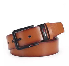 Load image into Gallery viewer, Men's PU Leather Alloy Pin Square Buckle Belt BusinessLeisure Belts 2023 Fashion Black Coffee Brown WaistBelts for Men