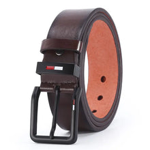 Load image into Gallery viewer, Men's PU Leather Alloy Pin Square Buckle Belt BusinessLeisure Belts 2023 Fashion Black Coffee Brown WaistBelts for Men
