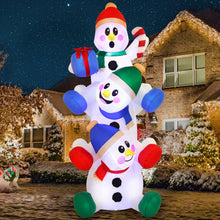 Load image into Gallery viewer, 6 FT Christmas Inflatable Stacked Snowman with Build-in LEDs Blow Up Inflatables for Xmas Party, Home Indoor Outdoor Yard Garden Lawn Winter Décor