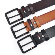 Load image into Gallery viewer, Men's PU Leather Alloy Pin Square Buckle Belt BusinessLeisure Belts 2023 Fashion Black Coffee Brown WaistBelts for Men