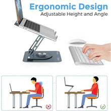 Load image into Gallery viewer, 360° Metal Portable Laptop Tablet Stand Riser Bracket Adjustable Holder For Desk Compatible with iPad Pro/ Air/ Mini
