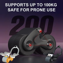 Load image into Gallery viewer, 2-Wheel Ab Roller with Elbow Support Auto Rebound Abdominal Trainer Anti-Slip Handle &amp; Counter Display for Core Workout