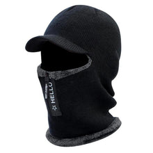 Load image into Gallery viewer, New Men Winter Warm Wool Hat Outdoor Ear Protection Hats Warm Thick Bicycle Knitted Capd Scarf Windproof Visors Cap