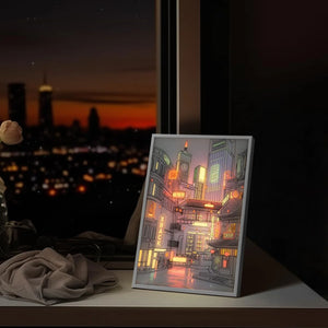 Anime LED Night Light: Cityscape Painting for Romantic Home Decor