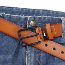 Load image into Gallery viewer, Men's PU Leather Alloy Pin Square Buckle Belt BusinessLeisure Belts 2023 Fashion Black Coffee Brown WaistBelts for Men