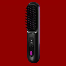 Load image into Gallery viewer, Electric Hair Straightener Brush Portable Fast Heating USB Rechargeable Negative Lons Professional Fashion Straightening Comb
