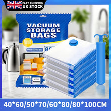 Load image into Gallery viewer, 12pcs Vacuum Storage Bags With Valve Folding Compressed Space Saving Clothes Storage Big Size For Towel Cloth Blanket