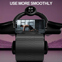 Load image into Gallery viewer, 2-Wheel Ab Roller with Elbow Support Auto Rebound Abdominal Trainer Anti-Slip Handle &amp; Counter Display for Core Workout