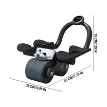 Load image into Gallery viewer, 2-Wheel Ab Roller with Elbow Support Auto Rebound Abdominal Trainer Anti-Slip Handle &amp; Counter Display for Core Workout