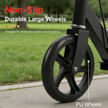 Load image into Gallery viewer, Foldable Commuter Scooter with Adjustable Handle Height Black Frame Rear Brake and Suspension for Kids Ages 6-12 And Adults