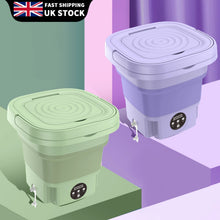 Load image into Gallery viewer, 8L Portable Small Foldable Washing Machine with Spin Dryer For Socks Underwear Panties Washer Household Mini Washing Machine