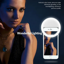 Load image into Gallery viewer, USB Charge Led Selfie Ring Light LED Selfie Fill Light Mobile Phone Live Broadcast Video LED Selfie Ring Lamp For All Smartphone