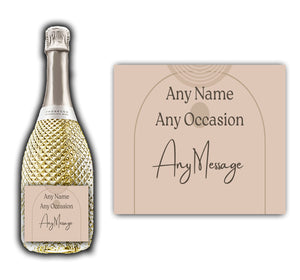 Personalised Label Sticker for Prosecco Champagne Wine Bottles - Any Text