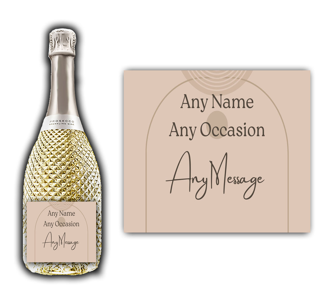 Personalised Label Sticker for Prosecco Champagne Wine Bottles - Any Text